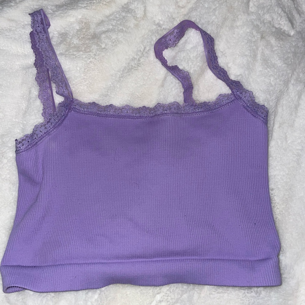 Purple Cropped Tank-Top